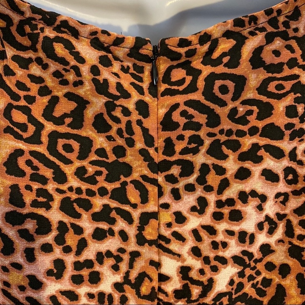 Anthropologie Cut Out Midi Dress in Brown Motif Brown animal print size XL NWT - Picture 12 of 17
